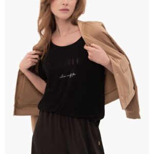 Tricou oversize  T-Icon pentru femei - negru cu imprimeu