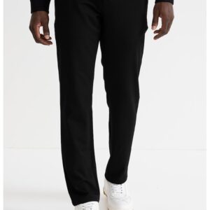 Pantaloni slim-fit chnino cu model uni - Negru