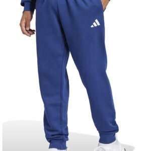 Pantaloni de trening cu snur in talie si croiala conica FeelCozy - Alb/Albastru