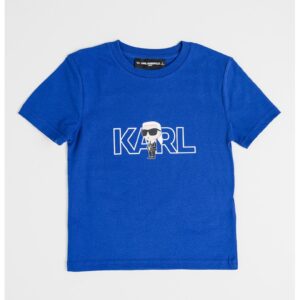 Tricou de bumbac cu imprimeu logo - Albastru
