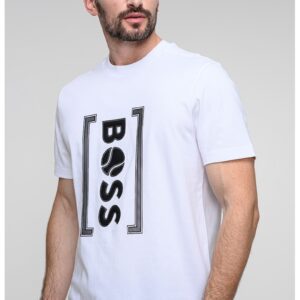 Tricou relaxed fit cu imprimeu logo frontal Iconic - Negru/Alb optic