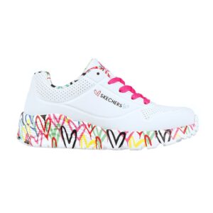 Pantofi sport de piele ecologica Uno Lite - Lovely Luv - Alb -