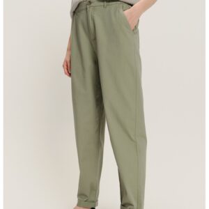 Pantaloni uni din amestec de modal - Kaki