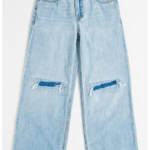Blugi relaxed fit cu talie medie - Albastru pastel