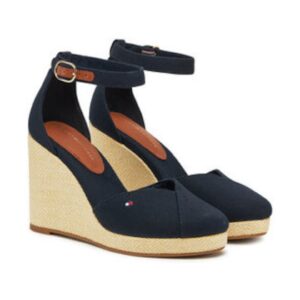 Pantofi dama - bleumarin - platforma - textil