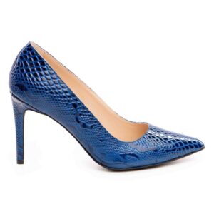 Pantofi dama  model 1206 piele animal print albastru - Albastru