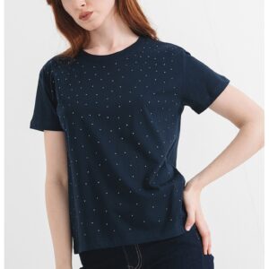 Tricou cu nituri - Bleumarin