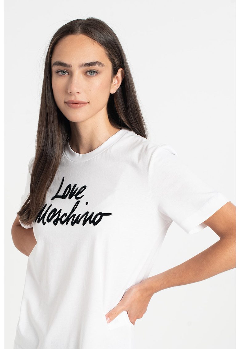 Tricou cu logo contrastant - Alb/Negru