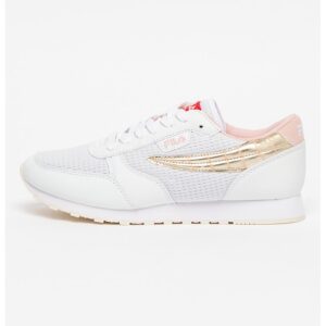 Pantofi sport de piele ecologica si material textil Orbit - Alb/Auriu