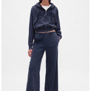 Pantaloni de trening cu croiala evazata Vintage - Albastru inchis