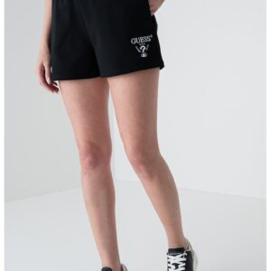 Pantaloni scurti cu broderie logo - Negru