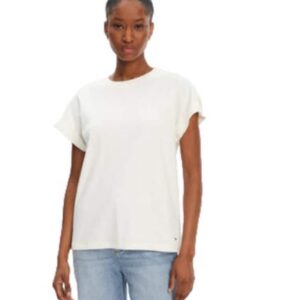 Tricou dama -  bumbac/elastan - alb -