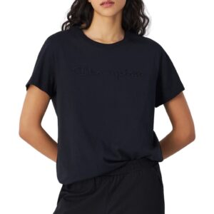 Tricou dama  negru - bumbac - croiala slim - decolteu rotund