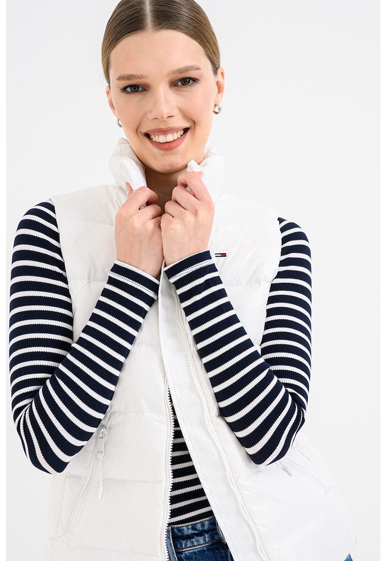 Vesta slim fit cu vatelina - Alb optic