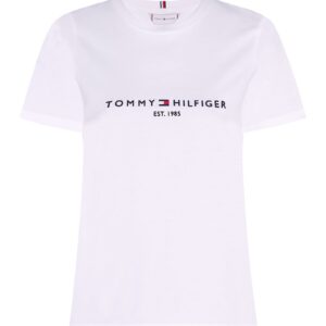 Tricou de bumbac organic cu logo brodat Heritage - Alb/Violet deschis/Bleumarin
