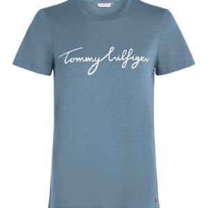 Tricou cu imprimeu logo pe piept - Alb/Albastru prafuit