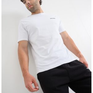 Tricou regular-fit cu logo discret - Alb optic