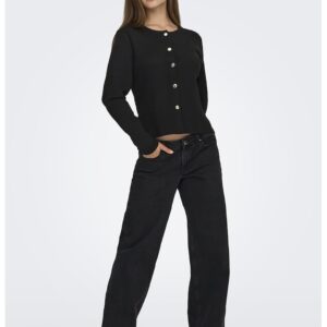 Cardigan slim fit cu capse - Negru