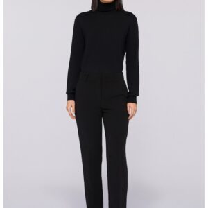 Pantaloni crop eleganti cu pensa - Negru