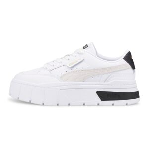 Pantofi sport de piele cu garnituri de piele intoarsa Mayze Stack - Negru/Gri deschis/Alb optic