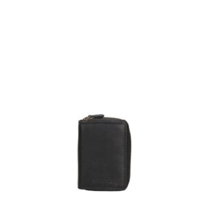 Portofel din piele cu fermoar - Negru