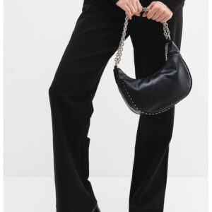 Pantaloni uni cu buzunare laterale - Negru