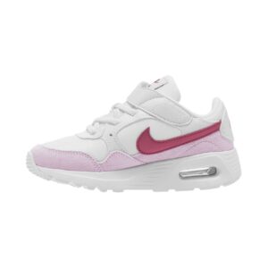 Pantofi sport cu piele si velcro Air Max SC - Alb/Roz zmeuriu/Roz pastel