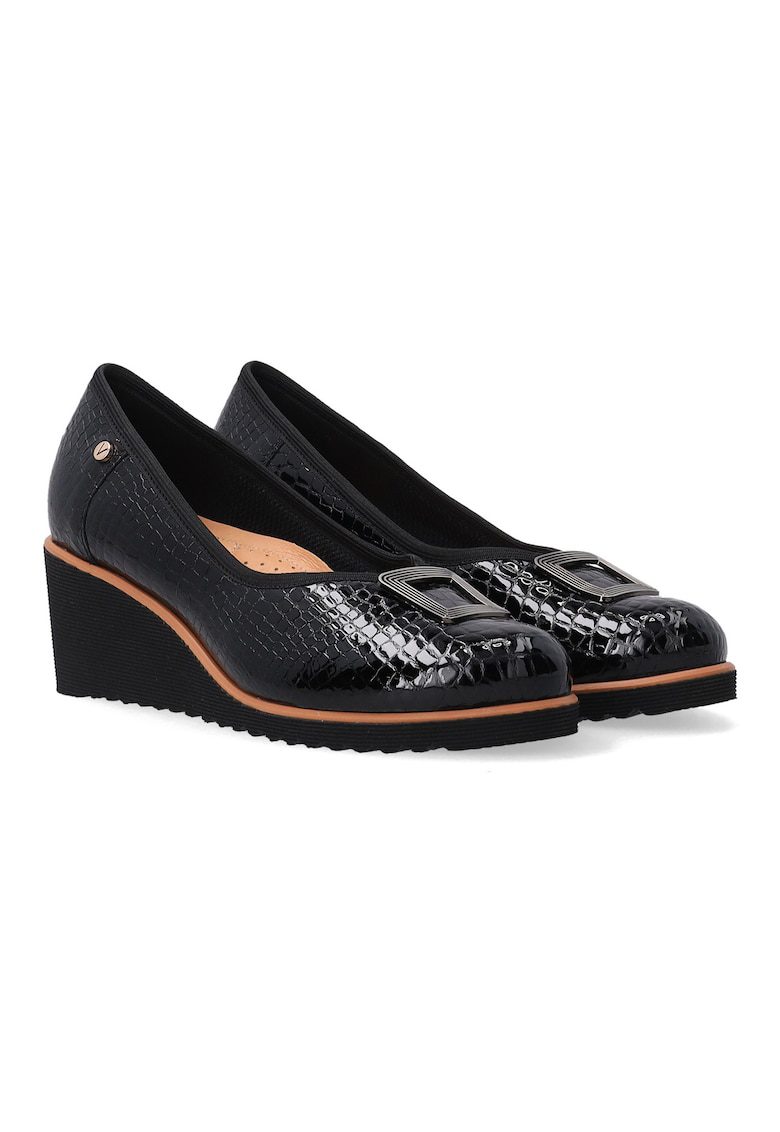 Pantofi casual din piele cu talpa wedge