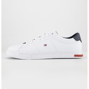 Pantofi sport de piele cu logo discret - Alb/Bleumarin
