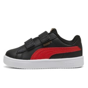 Pantofi sport Rickie de piele ecologica cu velcro - Rosu/Negru