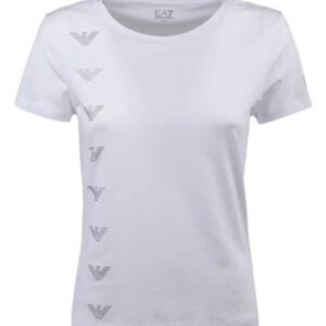 Tricou cu decolteu rotund si monograma - Alb murdar