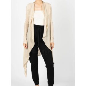 Cardigan asimetric cu buzunare laterale -