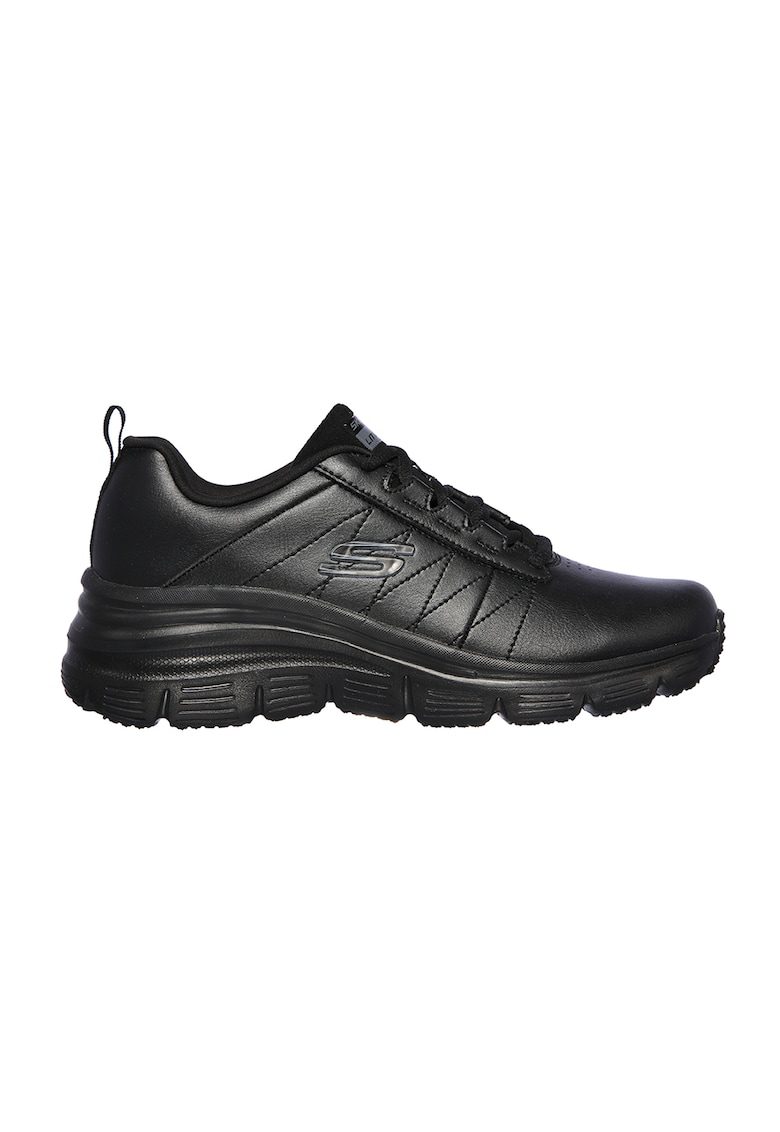 Pantofi sport de piele ecologica cu garnituri de piele Fit-Effortless - Negru