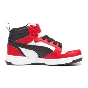 Pantofi sport mid-cut cu velcro Rebound V6 - Rosu/Alb/Negru