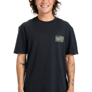 Tricou lejer din bumbac cu imprimeu logo pe partea din spate - Negru/Galben/Albastru