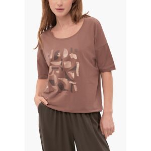Tricou dama  T-Prime - imprimeu abstract - tesatura respirabila - bumbac - maro
