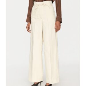 Pantaloni dama - 305138330 - Bumbac - Bej - Bej