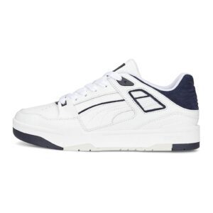 Pantofi sport low-top de piele si piele intoarsa Slipstream - Alb murdar - Bleumarin - 5.5