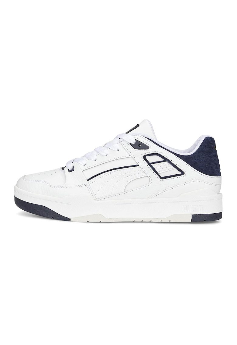 Pantofi sport low-top de piele si piele intoarsa Slipstream - Alb murdar - Bleumarin - 5.5