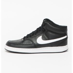 Pantofi sport mid-high de piele ecologica Court Vision - Negru