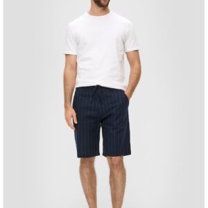 Pantaloni scurti din amestec de in cu talie cu snur
