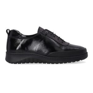 Pantofi sport negri din piele lacuita