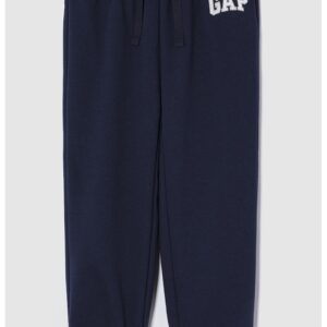 Pantaloni de trening din amestec de bumbac cu logo - Bleumarin