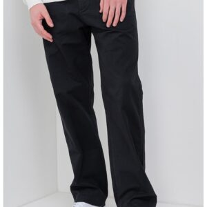 Pantaloni cu croiala dreapta si buzunare oblice laterale - Negru