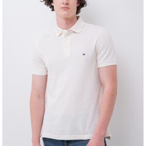 Tricou polo din amestec de bumbac organic 1985 - Crem