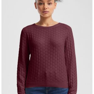 Pulover regular fit texturat - Visiniu