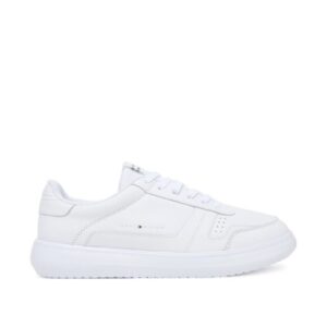 Pantofi sport din piele cu imprimeu logo lateral Modern - Alb