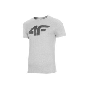 Tricou barbati - Bumbac - Imprimeu logo - Gri - Masura - Gri