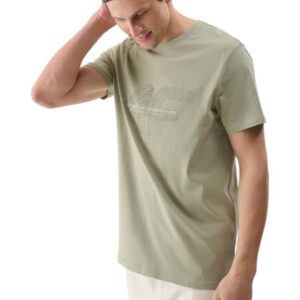 Tricou cu maneca scurta - barbati - verde - bumbac