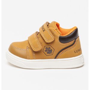 Pantofi din piele cu barete cu inchidere velcro - Galben sofran